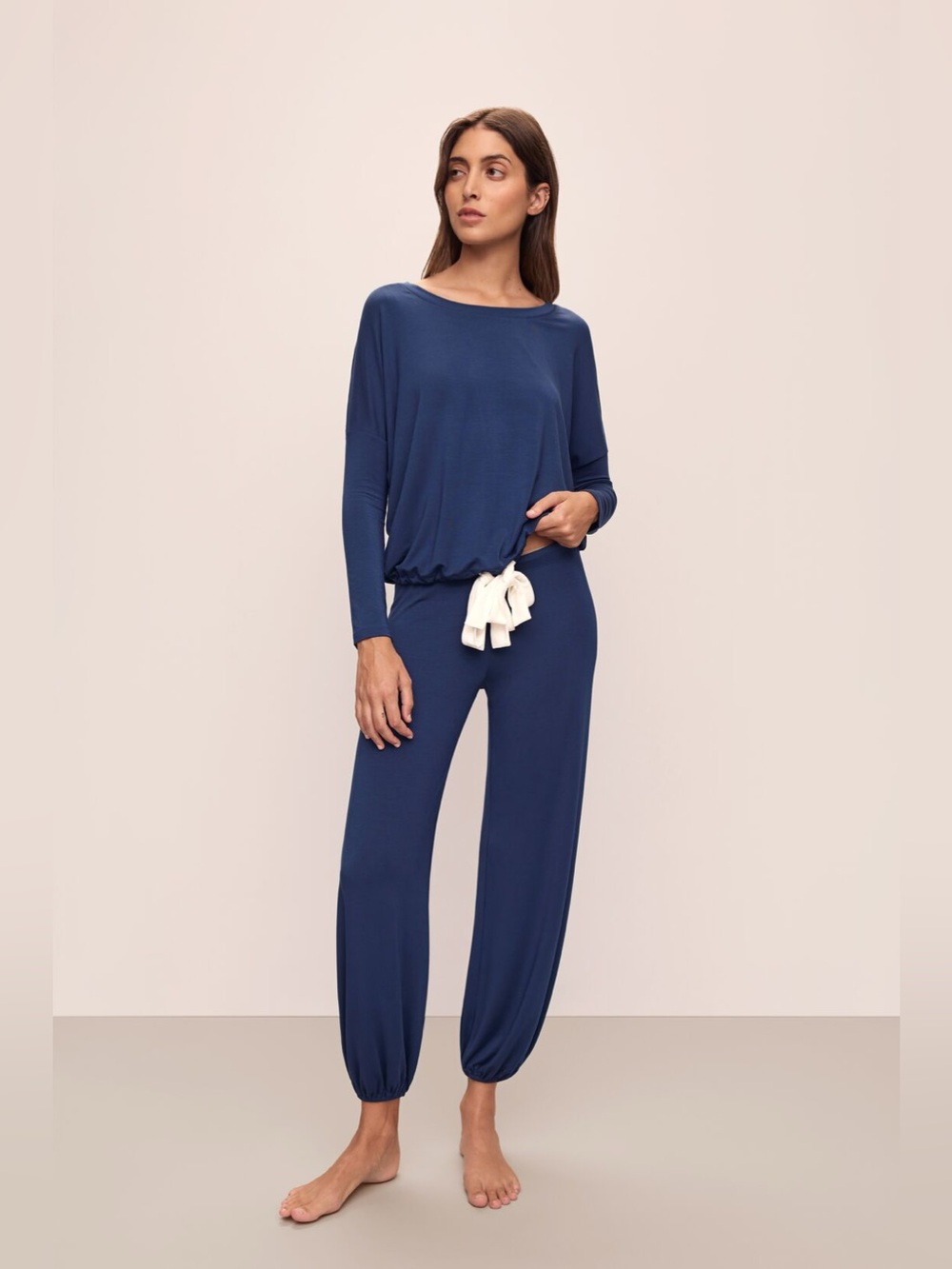 Eberjey Gisele Tencel Modal Slouchy PJ Set Navy Size M Loungewear Pyjamas